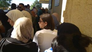 Woman in line